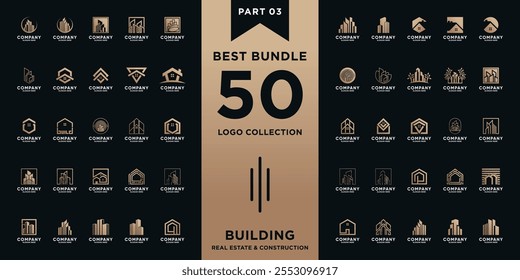 Set of building, real estate, and construction logo design inspiration with best collection and creative concept