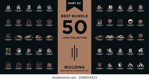 Set of building, real estate, and construction logo design inspiration with best collection and creative concept