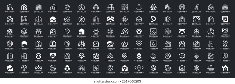 Set of building real estate logo. Usable for business, property, hotel and residential.