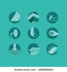 Set of building and repair icons. Vector color illustrations