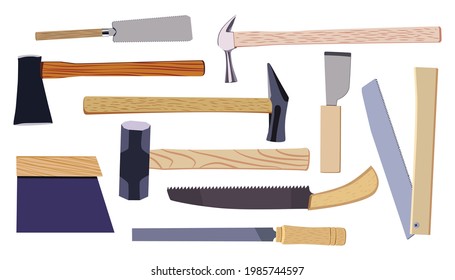 Set of building tools. Easy editable  colored vector illustration in EPS10.