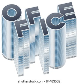Set of buildings in form of alphabet 2