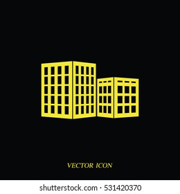 Set of buildings icon.
