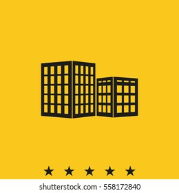 Set of buildings icon.