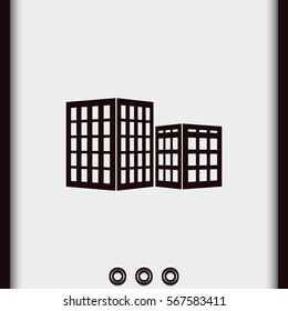 Set of buildings icon.