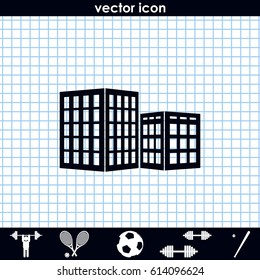 Set of buildings icon.