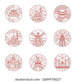 Illustrationen für den Umriss von Gebäuden 