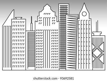 Set Buildings Silhouette Vector Illustration Stock Vector (Royalty Free ...