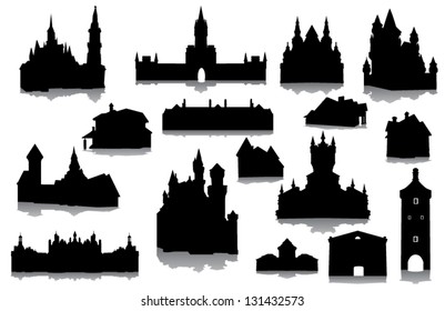 Set of buildings silhouettes