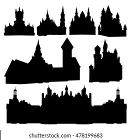 Set of buildings silhouettes