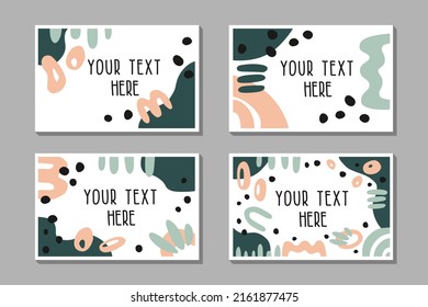 Conjunto de plantillas de tarjeta de empresa con formas planas abstractas en colores suaves
