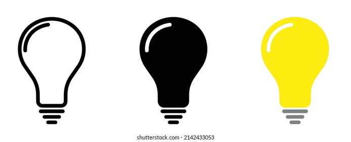 set of bulb icon vector, idea icons