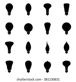 Set of bulb icons, vector illustration