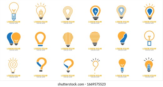 Set of Bulb Logo Design Vector Illustration . Idea Design For Your Business