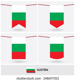 Set of Bulgaria flag. vector illustration 