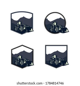 Set of bulldozer logo design template design vector