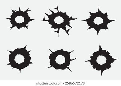 set of bullet hole good for icon, element design, silhouette design, symbol, etc