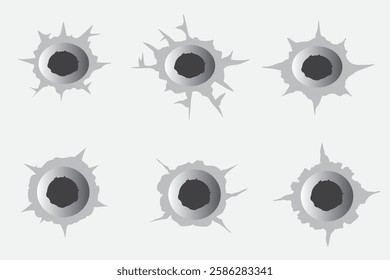 set of bullet hole good for sticker, element design, badge, print design, etc
