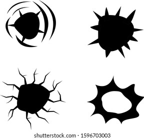 set of bullet hole vector illustration