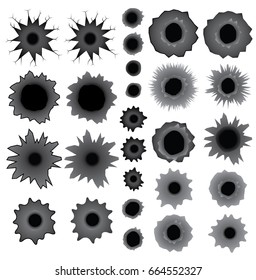 Set of bullet holes