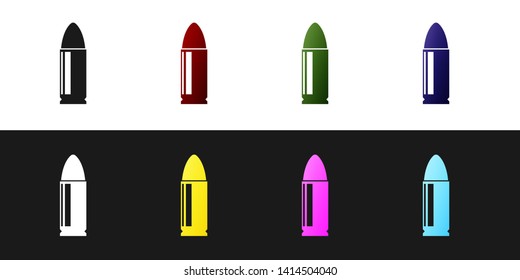 Set Bullet icon isolated on black and white background. Vector Illustration
