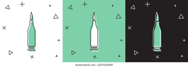 Set Bullet icon isolated on white and green, black background.  Vector Illustration