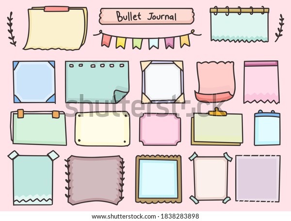 Set of\
bullet journal notes paper planning\
design
