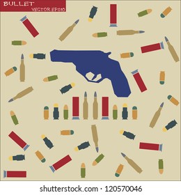 Set of Bullet in retro style