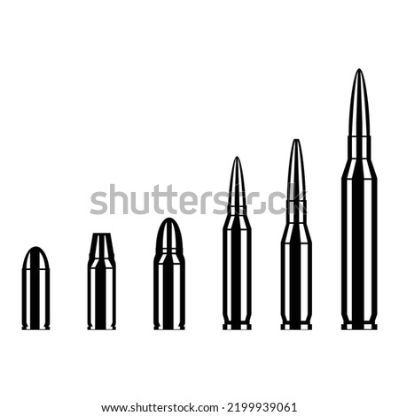 set of bullets isolated on a white background