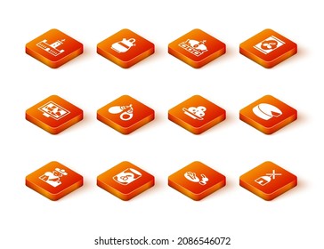 Set Bullfight, matador, Olives in can, Picture art, Castanets, Churros and chocolate, on plate, Windmill and Cheese icon. Vector