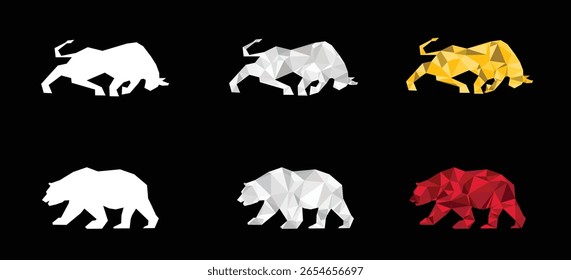set of bullish and bearish icon vector illustration