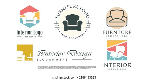 Set Bundel Furniture Logo Design Vector Stock Vector (Royalty Free ...