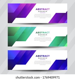Set bundle abstract banner background modern geometric minimalist gradient. business banner collection design vector illustration. Business event flyer design. minimalist corporate banner.