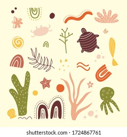 Set Bundle Abstract Sea ​​creature