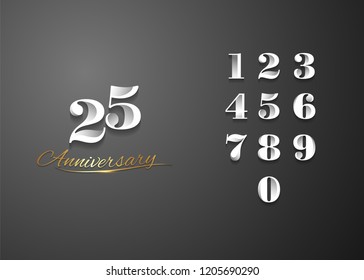 ilustración vectorial del logotipo set y bundle aniversario, que puede utilizarse como logotipo para cumpleaños, volante del aniversario de la empresa y folleto