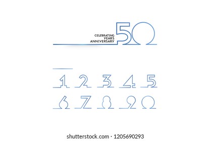 Set And Bundle Anniversary Logo Vector Illustration, Can Be Use As Logo For Birthday, Company Anniversary Flyer And Brochure