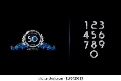 set and bundle anniversary silver logo vector illustration, can be use as logo for birthday, company anniversary flyer and brochure