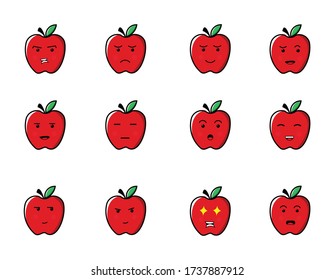 A Set Bundle Of Apple Vector Cartoon