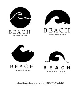 diseño gráfico vintage del logotipo de set o bundle Beach
