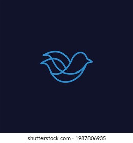 set bundle bird line art logo design