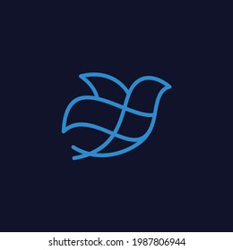 set bundle bird line art logo design