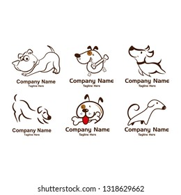  Set Bundle Chocolate Dog Logo Vector
