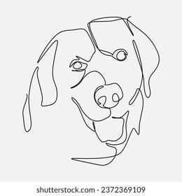 set bundle of continuous line drawing of several dog heads. editable stroke. vector illustration