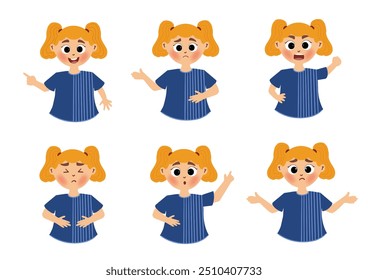 Conjunto o Paquete de emojis de expresión facial infantil lindo