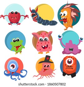 Set bundle cute monster character