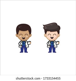 Set Bundle Arzt Krankenschwester Korova Virus covid19 Zeichen chibi