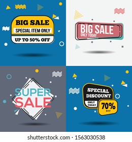 set bundle Flash Sale Design for business for business. Discount Banner Promotion Template