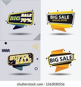 set bundle Flash Sale Design for business for business. Discount Banner Promotion Template