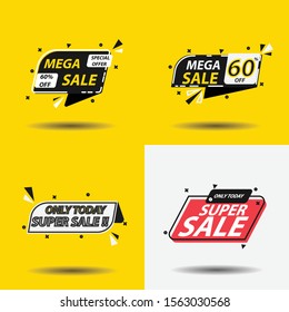 set bundle Flash Sale Design for business for business. Discount Banner Promotion Template