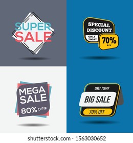 set bundle Flash Sale Design for business for business. Discount Banner Promotion Template